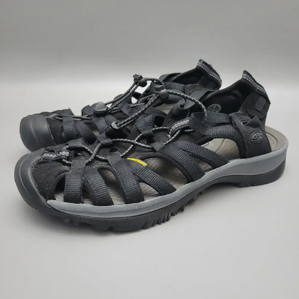 Keen Womens Whisper Sandals Black Size 8.5 Excellent
